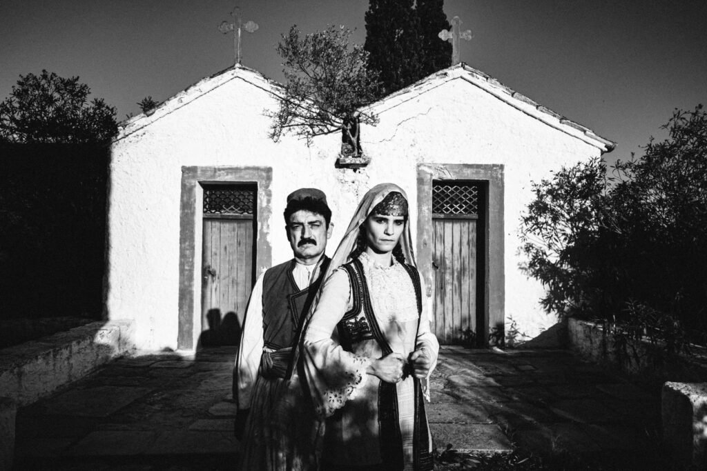 greece. attica. marathon. filming of fonissa (murderess) by view master films.