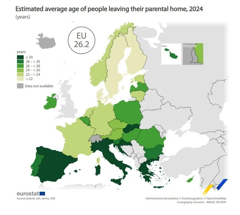 Eurostat: Οι Έλληνες φεύγουν τελευταίοι από το πατρικό και πληρώνουν τα περισσότερα για στέγη eu1 jpg