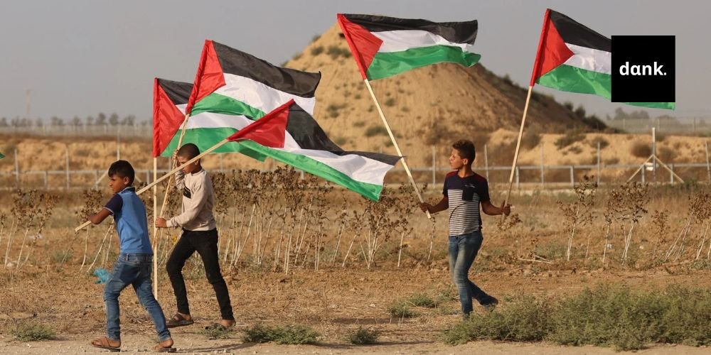 palestine flags gaza banner