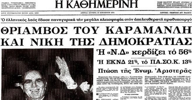 17/11/1974: Η πρώτη επέτειος του Πολυτεχνείου, η "Ρωμιοσύνη" από τον Ρίτσο & οι εκλογές της Μεταπολίτευσης ekloges1974